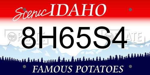 8H65S4 Idaho License Plate