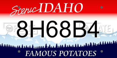 8H68B4 Idaho License Plate
