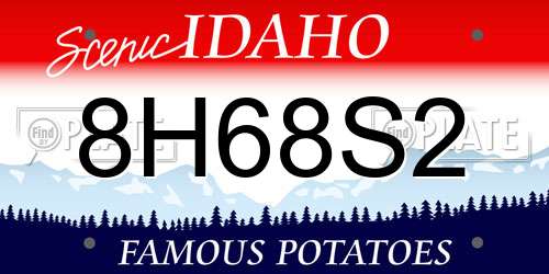 8H68S2 Idaho License Plate