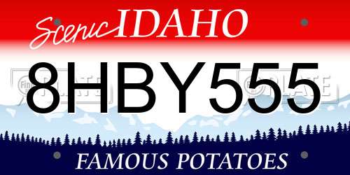 8HBY555 Idaho License Plate