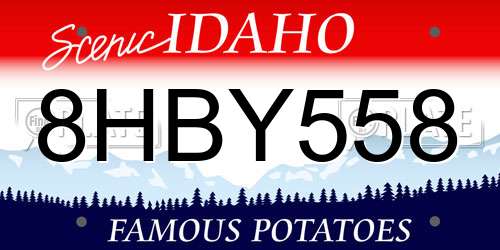 8HBY558 Idaho License Plate