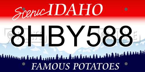 8HBY588 Idaho License Plate