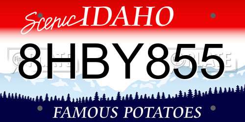 8HBY855 Idaho License Plate
