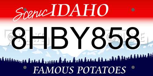 8HBY858 Idaho License Plate