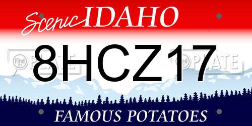 8HCZ17 Idaho License Plate