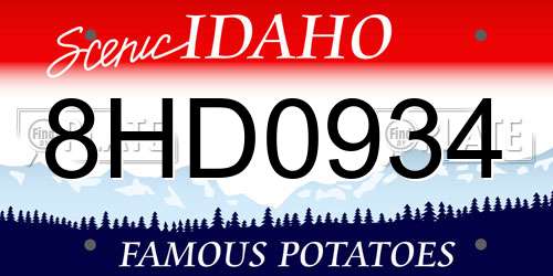 8HD0934 Idaho License Plate