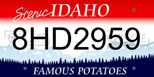 8HD2959 Idaho License Plate
