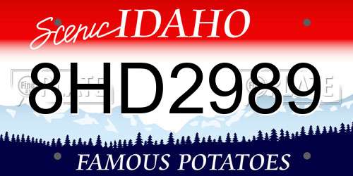 8HD2989 Idaho License Plate