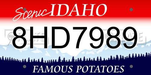 8HD7989 Idaho License Plate