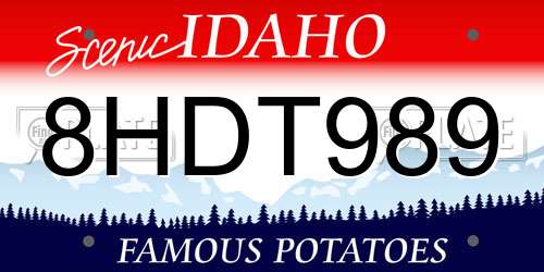 8HDT989 Idaho License Plate