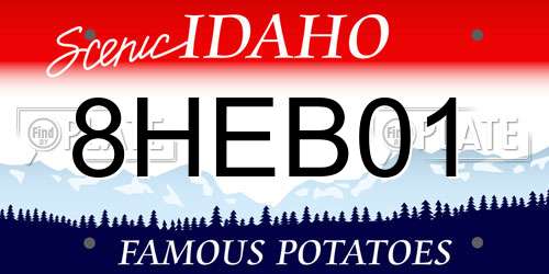 8HEB01 Idaho License Plate