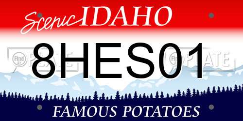 8HES01 Idaho License Plate