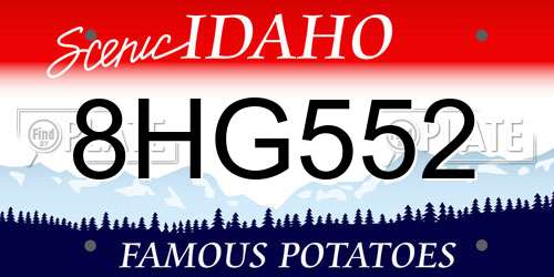 8HG552 Idaho License Plate