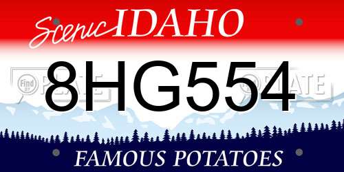 8HG554 Idaho License Plate