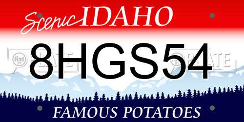 8HGS54 Idaho License Plate