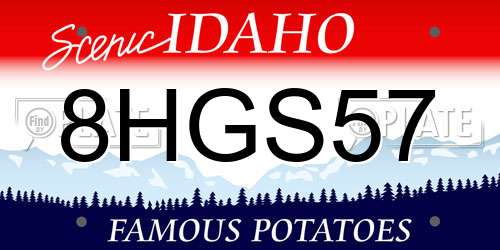 8HGS57 Idaho License Plate