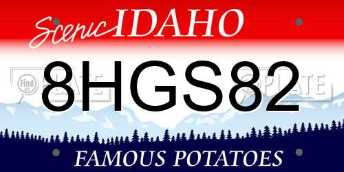 8HGS82 Idaho License Plate