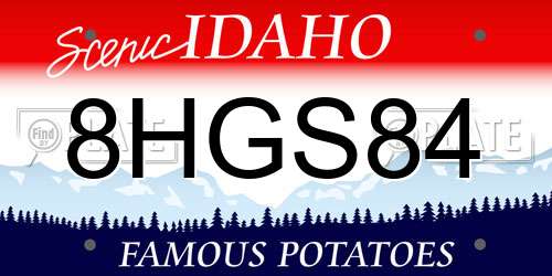 8HGS84 Idaho License Plate