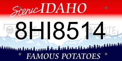 8HI8514 Idaho License Plate