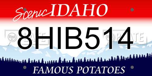 8HIB514 Idaho License Plate