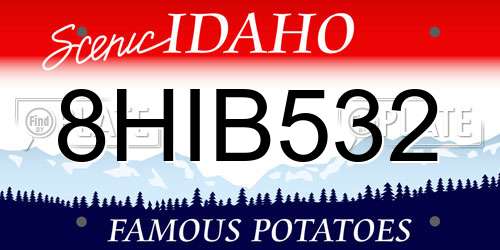 8HIB532 Idaho License Plate