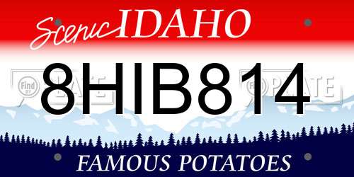 8HIB814 Idaho License Plate