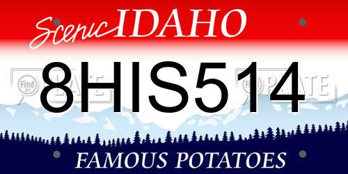 8HIS514 Idaho License Plate