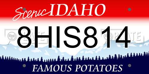 8HIS814 Idaho License Plate