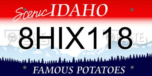 8HIX118 Idaho License Plate