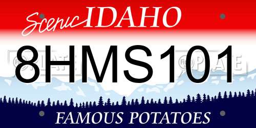 8HMS101 Idaho License Plate