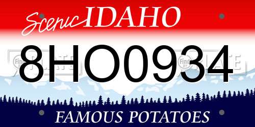 8HO0934 Idaho License Plate