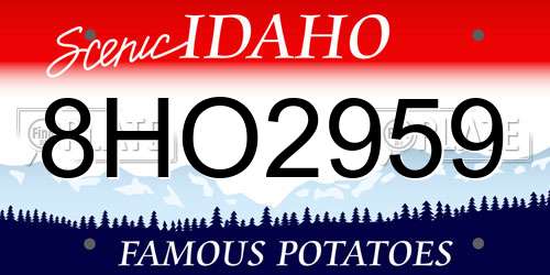 8HO2959 Idaho License Plate