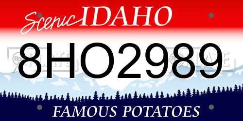 8HO2989 Idaho License Plate
