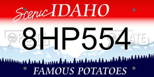 8HP554 Idaho License Plate