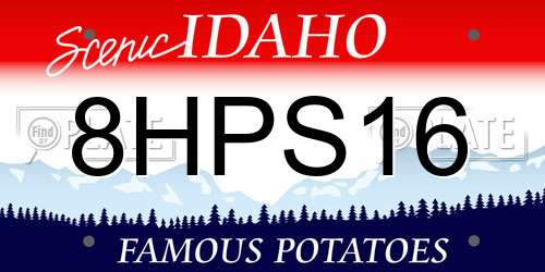 8HPS16 Idaho License Plate