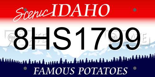 8HS1799 Idaho License Plate