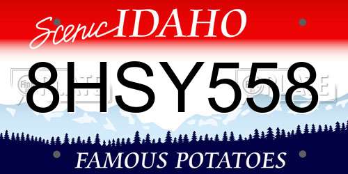 8HSY558 Idaho License Plate