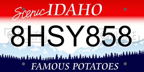 8HSY858 Idaho License Plate