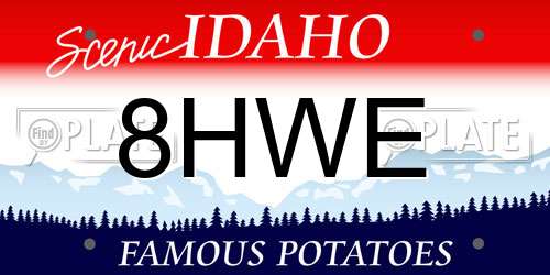 8HWE Idaho License Plate
