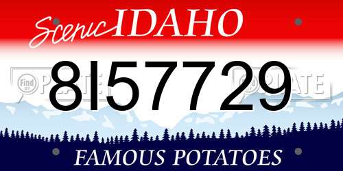 8I57729 Idaho License Plate