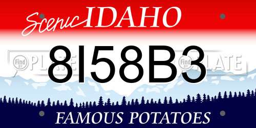 8I58B3 Idaho License Plate