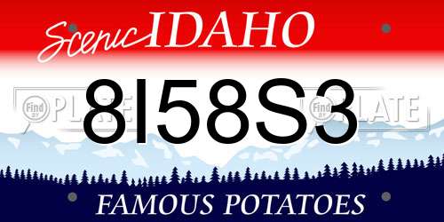 8I58S3 Idaho License Plate