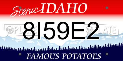 8I59E2 Idaho License Plate