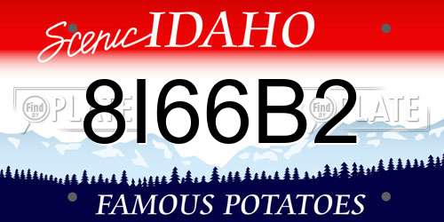 8I66B2 Idaho License Plate