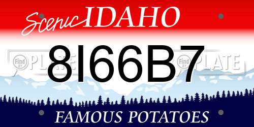 8I66B7 Idaho License Plate