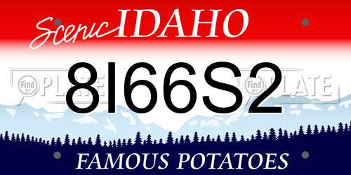 8I66S2 Idaho License Plate