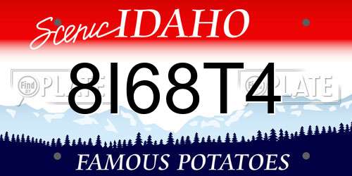 8I68T4 Idaho License Plate