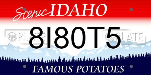 8I80T5 Idaho License Plate