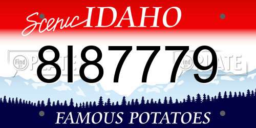 8I87779 Idaho License Plate