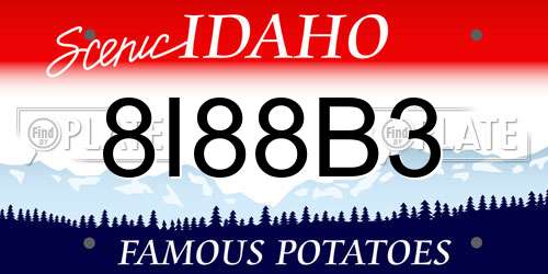 8I88B3 Idaho License Plate